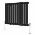 Heizmann 600X748Mm Single Flat Panel Designer Radiator Black