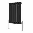 Heizmann 600X408Mm Single Flat Panel Designer Radiator Black