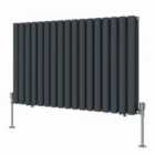 Heizmann 600X1003Mm Double Oval Column Designer Radiator Anthracite