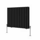 Heizmann 600X767Mm Double Oval Column Designer Radiator Black
