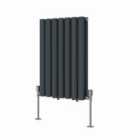 Heizmann 600X413Mm Double Oval Column Designer Radiator Anthracite