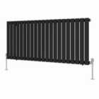 Heizmann 600X1428Mm Single Flat Panel Designer Radiator Black