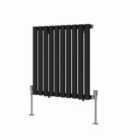 Heizmann 600X590Mm Single Oval Column Designer Radiator Black