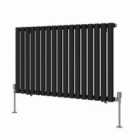 Heizmann 600X1003Mm Single Oval Column Designer Radiator Black
