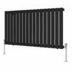 Heizmann 600X1156Mm Single Flat Panel Designer Radiator Black
