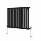 Heizmann 600X767Mm Single Oval Column Designer Radiator Black