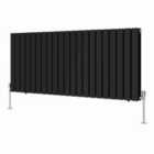 Heizmann 600X1428Mm Double Flat Panel Designer Radiator Black