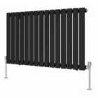 Heizmann 600X1020Mm Single Flat Panel Designer Radiator Black