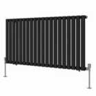 Heizmann 600X1180Mm Single Oval Column Designer Radiator Black