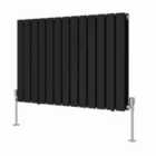 Heizmann 600X884Mm Double Flat Panel Designer Radiator Black
