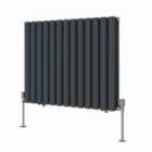 Heizmann 600X767Mm Double Oval Column Designer Radiator Anthracite