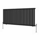 Heizmann 600X1416Mm Single Oval Column Designer Radiator Black