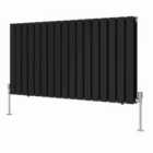 Heizmann 600X1156Mm Double Flat Panel Designer Radiator Black