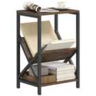 HOMCOM Narrow Side Table, End Table with 3-Tier Storage for Living Room