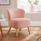 GFW Evie Soft Velvet Accent Chair Blush Pink