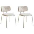 Beliani Set Of 2 Dining Chairs Cornell Metal Green