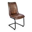 North Interiors Real Genuine Leather Kitchen Dining Chair Tan Brown 91Cm High X 48Cm Wide X 61Cm Deep Only Legs To Attach