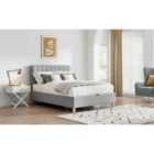 Bedmaster Rhodes Grey Velvet Ottoman Bed Double