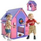 AIYAPLAY Playhouse for Kids Outdoor Indoor, 5 in 1 Garden House, Pink