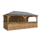 Dunster House Garden Bar Wooden Outdoor Bar Gazebo Full Length Counter 6M X 3M Leviathan