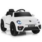 Costway 12V Volkswagen Beetle Electric Kids Ride On Car with Remote Control-White
