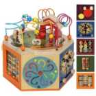 AIYAPLAY Wooden Activity Cube, 8 in 1 Baby Activity Cube Toys for 18M+