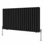 Heizmann 600X1180Mm Double Oval Column Designer Radiator Black
