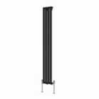 Heizmann 1600X236Mm Single Oval Column Designer Radiator Black