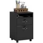 HOMCOM 60cm Filing Cabinet with Drawers and Open Shelf, Black
