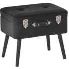 Beliani Storage Stool MALLARD Velvet Black