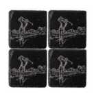 Selbrae House Set Of 4 Slate Golf Coasters - Black