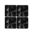 Selbrae House Set Of 4 Slate Shooting Coasters - Black
