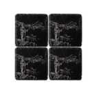 Selbrae House Set Of 4 Slate Fishing Coasters - Black
