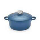 Morphy Richards 20cm Cast Aluminium Casserole Dish Blue