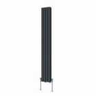 Heizmann 1600X236Mm Double Oval Column Designer Radiator Anthracite