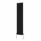 Heizmann 1600X354Mm Double Oval Column Designer Radiator Black