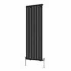 Heizmann 1600X590Mm Single Oval Column Designer Radiator Black