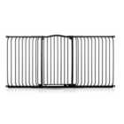 Safetots Extra Tall Curved Top Safety Gate, 188Cm - 197Cm, Matt Black, Extra Tall 100Cm In Height, Pressure Fit Stair Gate