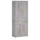 vidaXL Highboard Grey Sonoma 69.5x34x180 cm Engineered Wood