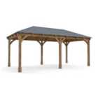 Dunster House Wooden Gazebo Leviathan 6M X 3M Heavy Duty Patio Shelter With Roof Shingles