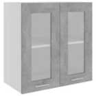 vidaXL Hanging Glass Cabinet Concrete Grey 60X31X60cm Engineered Wood