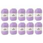 Korbond Lilac Double Knit Yarn Bulk Pack Bundle - 10 x 100g