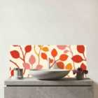 Colorful Autumn Leaves Glass Bathroom Splashback