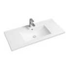 Limoge® 5001 Ceramic 101Cm Mid-edge Inset Basin With Scooped Bowl