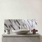 White Tiger Fur Design Glass Bathroom Splashback