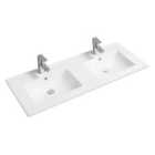 Limoge® 4001A Ceramic 121Cm Thin-edge Double Inset Basin With Scooped Bowl