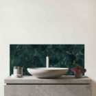 Deep Green Quartz Effect Glass Bathroom Splashback