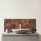 Brown Quartz Effect Glass Bathroom Splashback