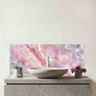Pale And Grey Marble Effect Glass Bathroom Splashback