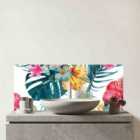 Spring Summer Flowers Glass Bathroom Splashback